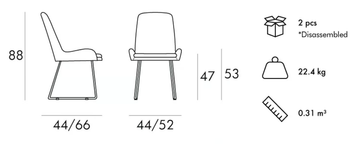 DOLPHIN SLED - Sled base leather chair by 5A Design - view 3